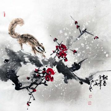 周小雨国画花鸟报春字画之家