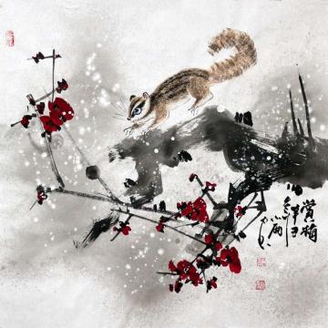 周小雨国画花鸟赏梅字画之家