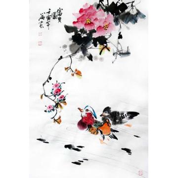 周小雨国画花鸟富贵图字画之家