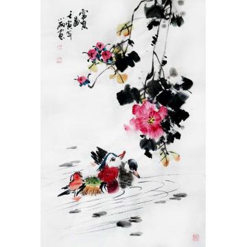周小雨国画花鸟富贵图字画之家