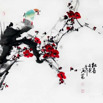 周小雨国画花鸟报春字画之家