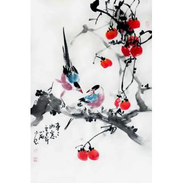 周小雨国画花鸟事事如意字画之家