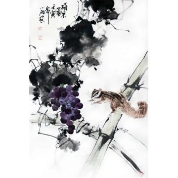 周小雨国画花鸟硕果图字画之家