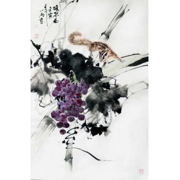 周小雨国画花鸟硕果图字画之家