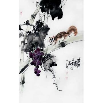 周小雨国画花鸟硕果图字画之家