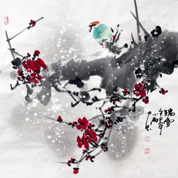 周小雨国画花鸟瑞雪字画之家