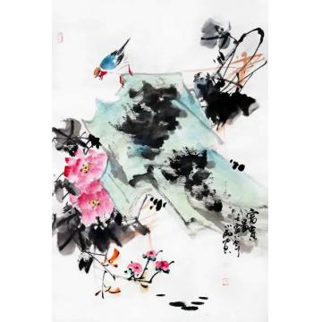周小雨国画花鸟富贵图字画之家
