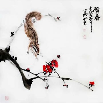 周小雨国画花鸟赏春字画之家