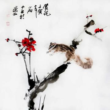 周小雨国画花鸟赏花字画之家
