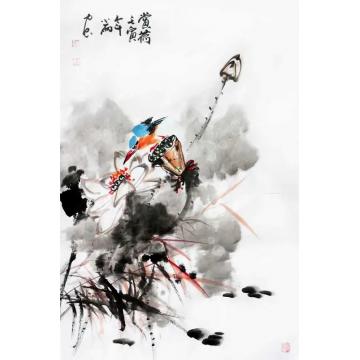 周小雨国画花鸟赏荷字画之家