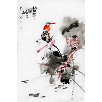 周小雨国画花鸟栖翠图字画之家