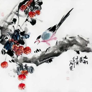 周小雨国画花鸟大利图字画之家