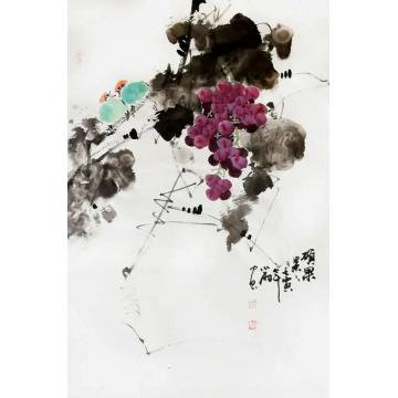 周小雨国画花鸟硕果累累字画之家