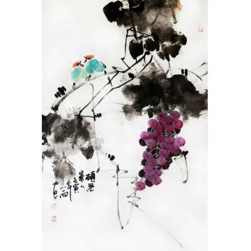 周小雨国画花鸟硕果累累字画之家
