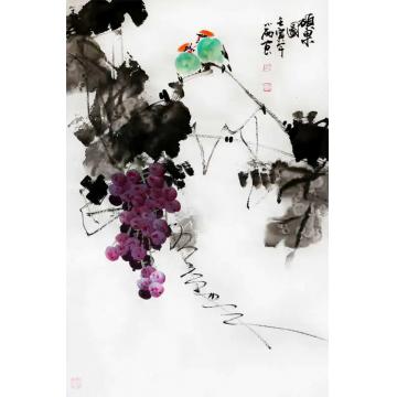 周小雨国画花鸟硕果图字画之家