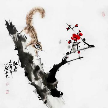 周小雨国画花鸟报春字画之家