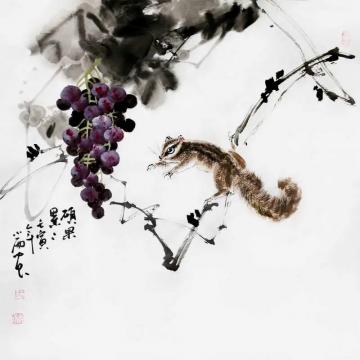 周小雨国画花鸟硕果累累字画之家