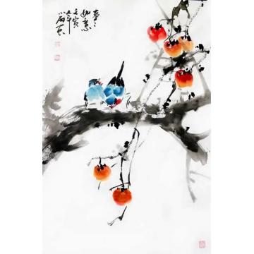 周小雨国画花鸟事事如意字画之家