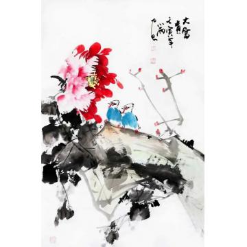 周小雨国画花鸟大富贵字画之家