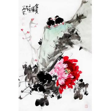 周小雨国画花鸟富贵图字画之家