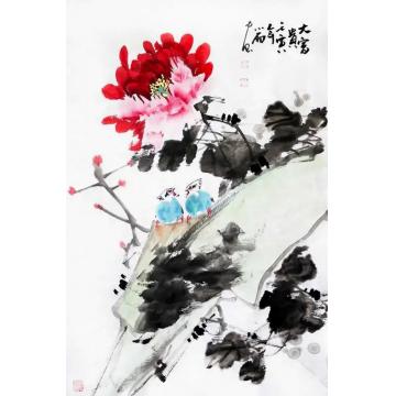 周小雨国画花鸟大富贵字画之家