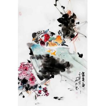 周小雨国画花鸟富贵图字画之家