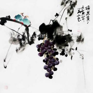 周小雨国画花鸟硕果累累字画之家