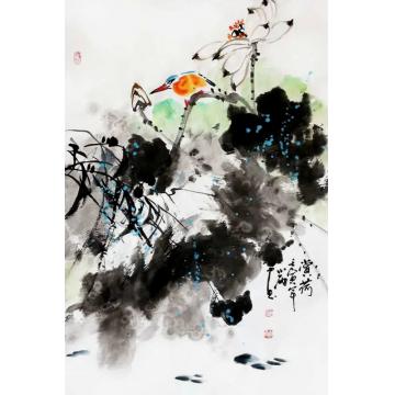 周小雨国画花鸟赏荷字画之家