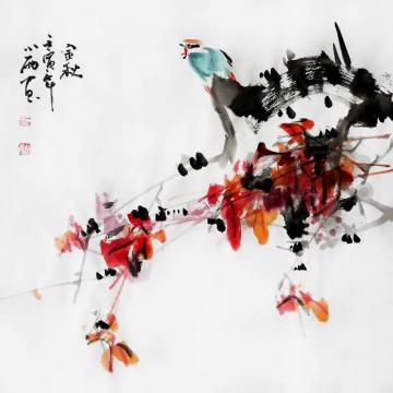 周小雨国画花鸟金秋字画之家