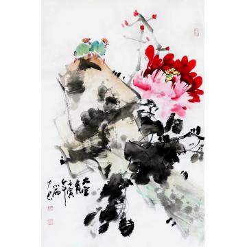 周小雨国画花鸟大富贵字画之家