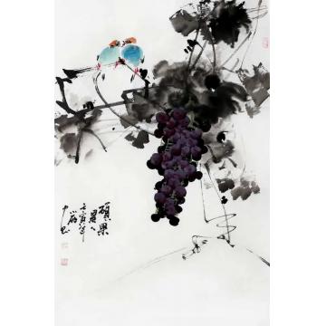 周小雨国画花鸟硕果累累字画之家