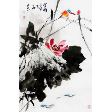 周小雨国画花鸟赏荷字画之家