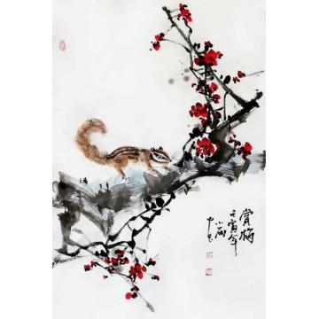 周小雨国画花鸟赏梅字画之家
