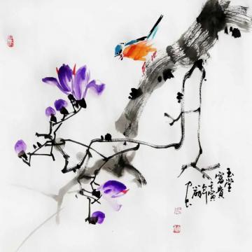 周小雨国画花鸟玉堂富贵字画之家