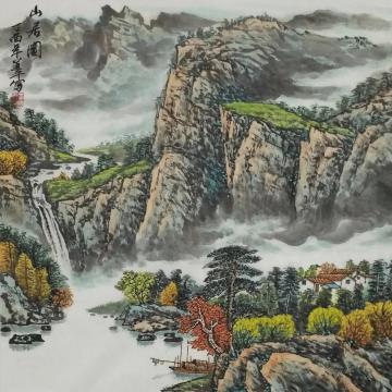 方道平国画山水山居图字画之家