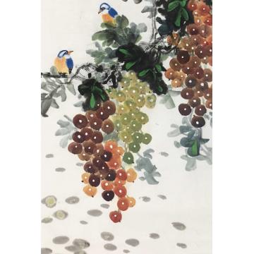 鲁叁田国画花鸟秋实图字画之家