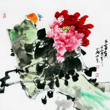 周小雨国画花鸟大富贵字画之家