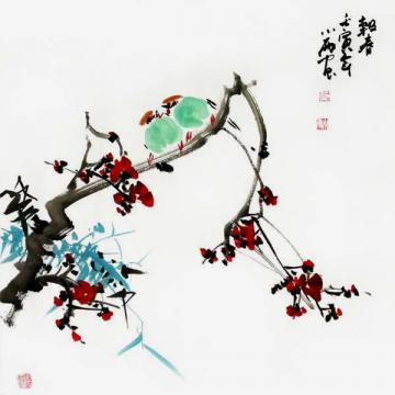周小雨国画花鸟报春字画之家