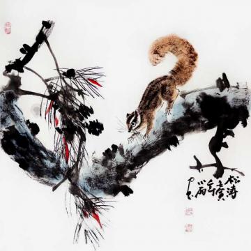 周小雨国画花鸟松涛字画之家