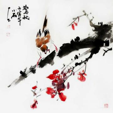 周小雨国画花鸟惊秋字画之家