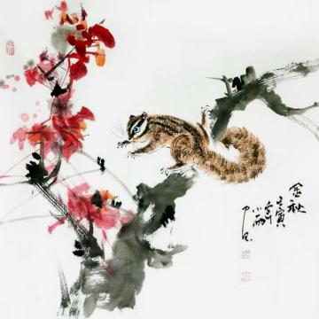 周小雨国画花鸟金秋字画之家