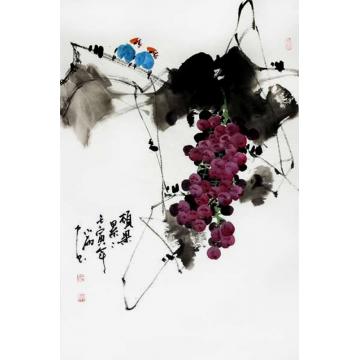 周小雨国画花鸟硕果累累字画之家