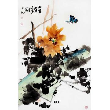 周小雨国画花鸟大富贵字画之家