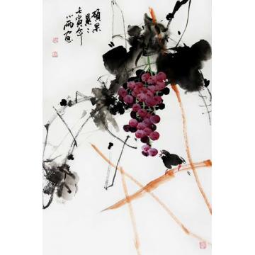 周小雨国画花鸟硕果累累字画之家