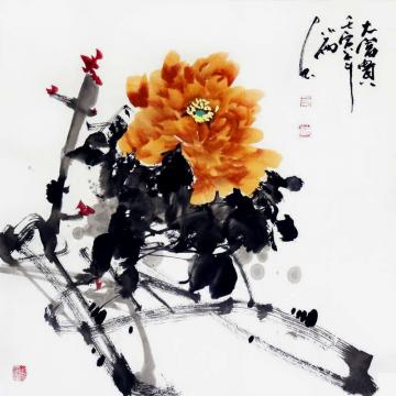周小雨国画花鸟大富贵字画之家
