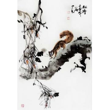 周小雨国画花鸟松涛字画之家