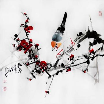 周小雨国画花鸟报春字画之家