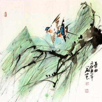 周小雨国画花鸟春曲字画之家