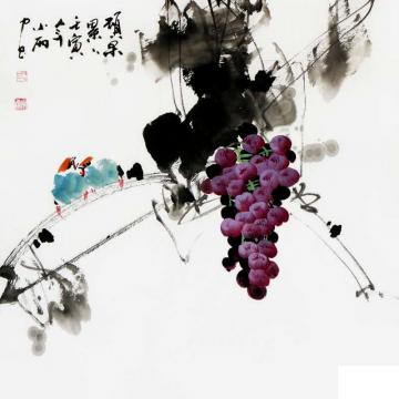 周小雨国画花鸟硕果累累字画之家