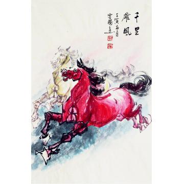 陈云鹏国画动物千里雄风字画之家